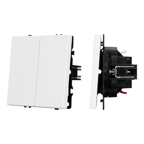 Механизм выключателя двухклавишный проходной SWT-NOBE-MKP2-SFPL-WH (230V, 10A) (Arlight, -)