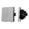Механизм выключателя двухклавишный непроходной LED SWT-NOBE-MK02-SFPL-L-IS (230V, 10A) (Arlight, Никель)