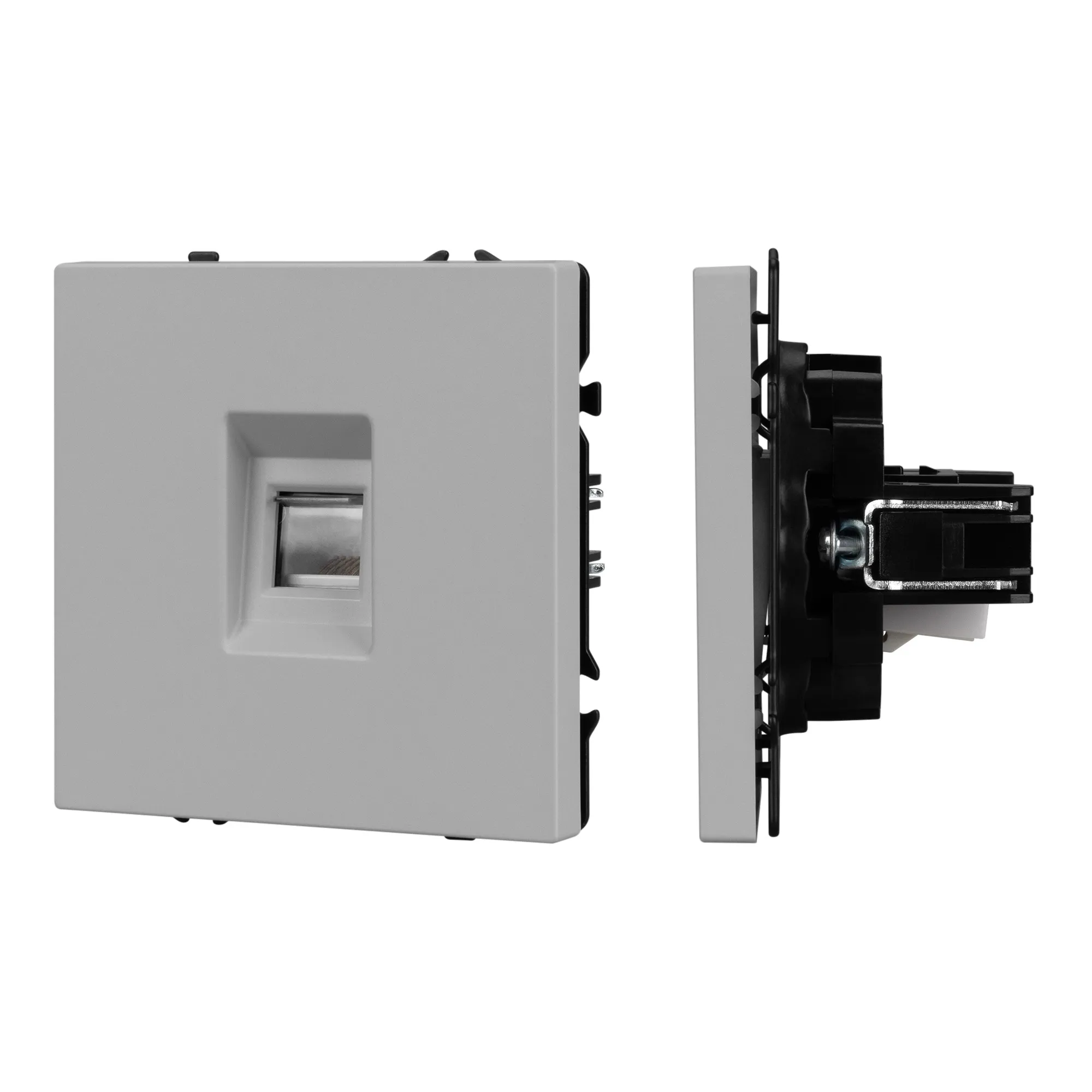 Механизм телефонной розетки SCT-NOBE-MTL1-SFPL-IS (RJ-11, 4C) (Arlight, Никель) - изображение товара