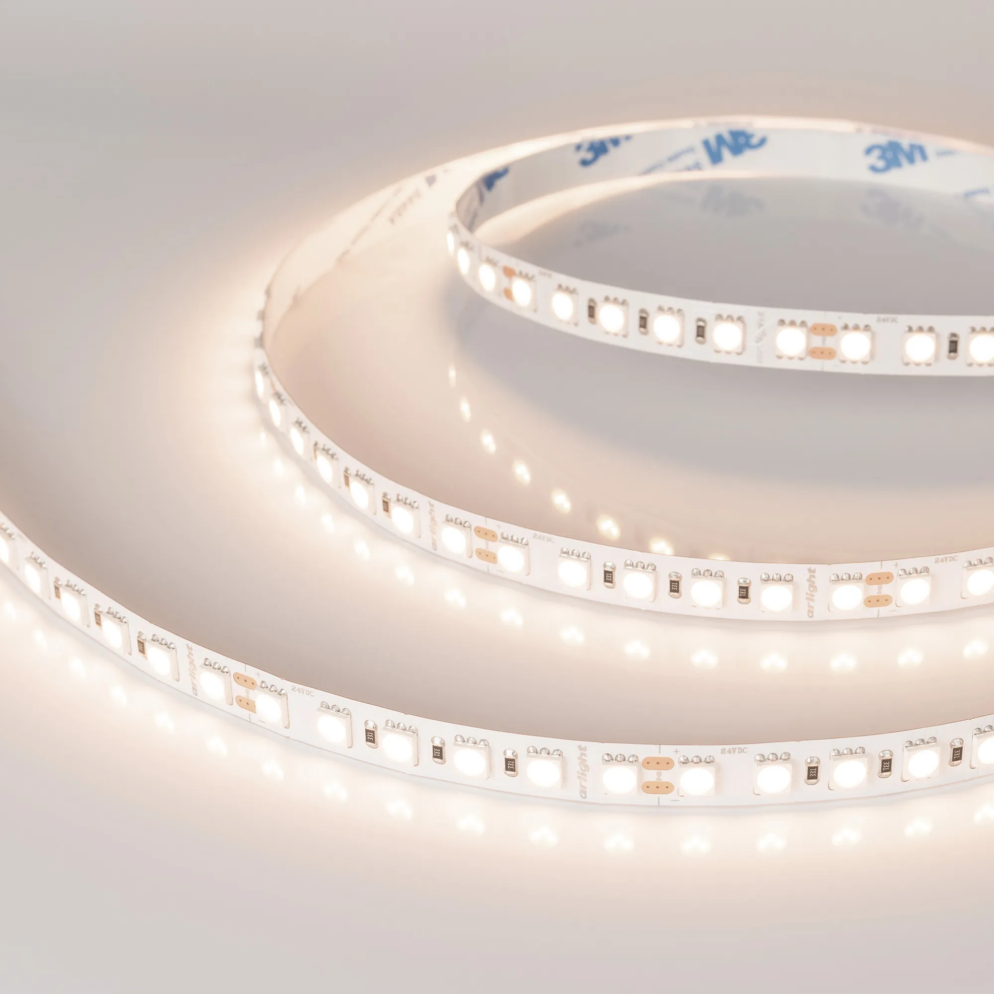 Лента светодиодная RT-B96-10mm 24V Warm3500 (23 W/m, IP20, 5060, 5m) (Arlight, Открытый)